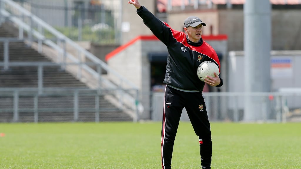 Down manager Paddy Tally has been handed an eight-week suspension. Photograph: Inpho