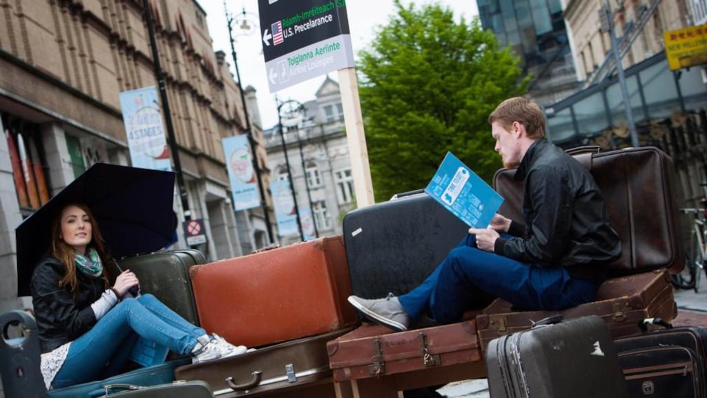 Lisa Carroll and Leigh Curran at the launch of The National Youth Council of Ireland‚ (NYCI) report “Time to Go?” in Dublin