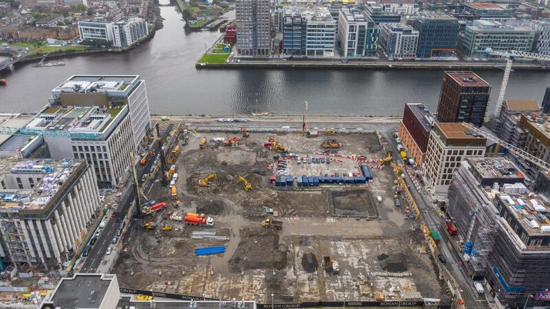An aerial view of the Waterfront South Central site in Dublin’s north docklands Photograph: Naoise Culhane.