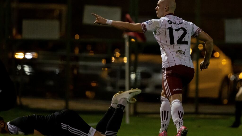 Georgie Kelly celebrates scoring the equalising goal in the last seconds of the game. Photograph: Morgan Treacy/Inpho