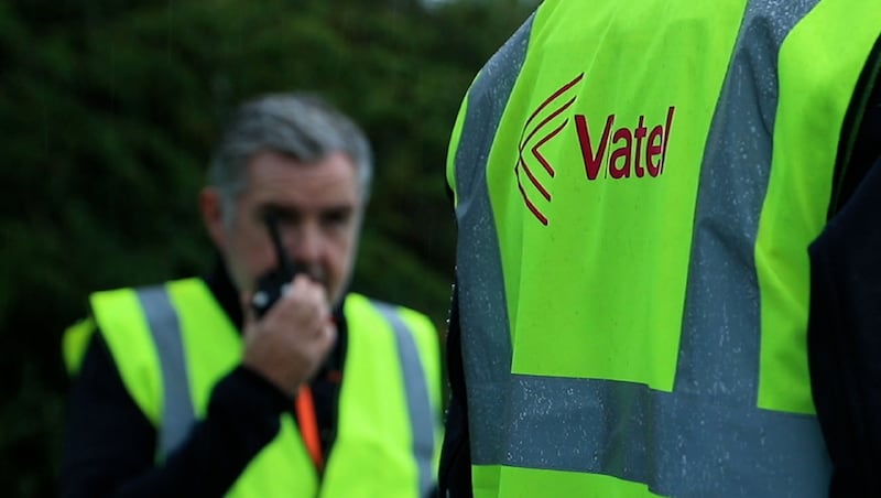 Viatel engineers at work creating the connection that beamed the solstice from Newgrange to the world. Image credit Richard Naylor, RDM Media