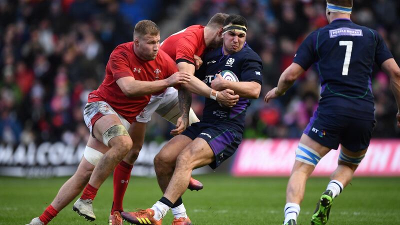 Against Scotland, every man on the Welsh team defended with a will that refused to yield. Photograph: Stu Forster/Getty Images