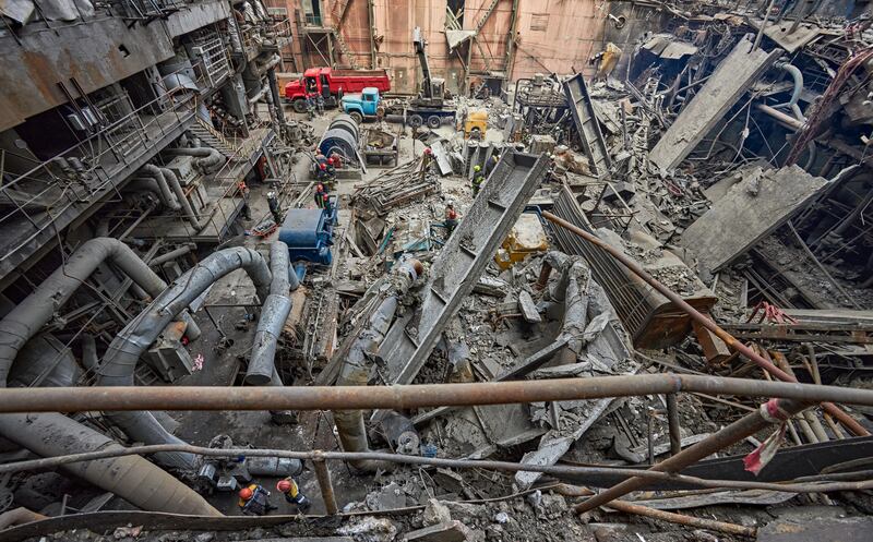 A Dtek power station damaged by a Russian air strike. Photograph: Dtek