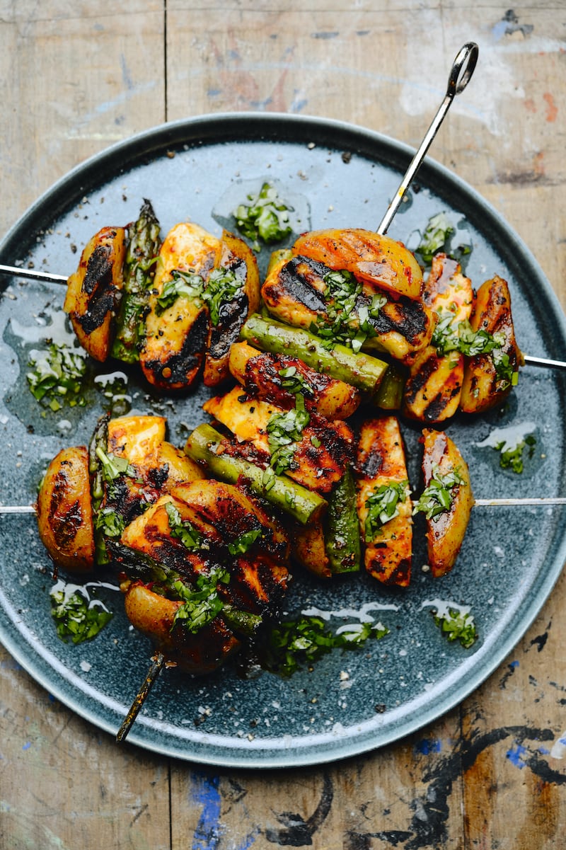 Genevieve Taylor's vegetarian kebabs. Photograph: Jason Ingram