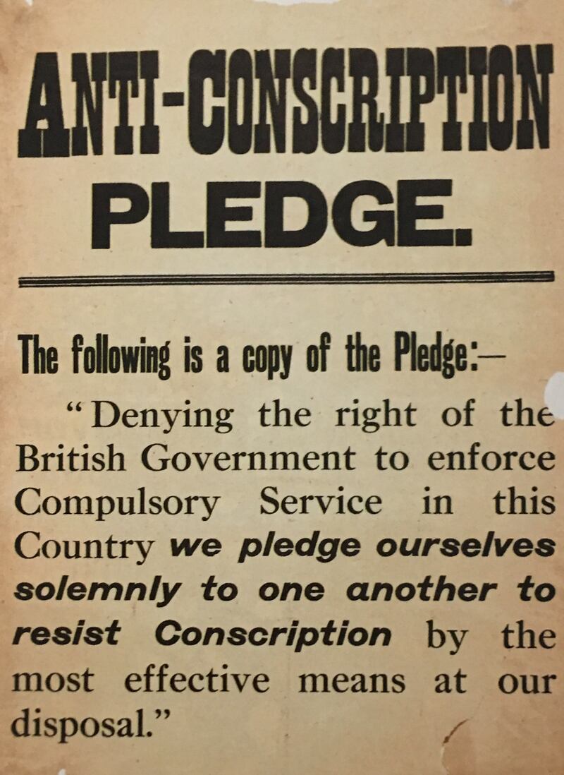 A poster against the Conscription Act.