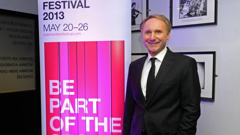The writer Dan Brown at the National Concert Hall, for “An Evening with Dan Brown” , on the opening night of the Dublin Writers Festival last night. Photograph: Eric Luke
