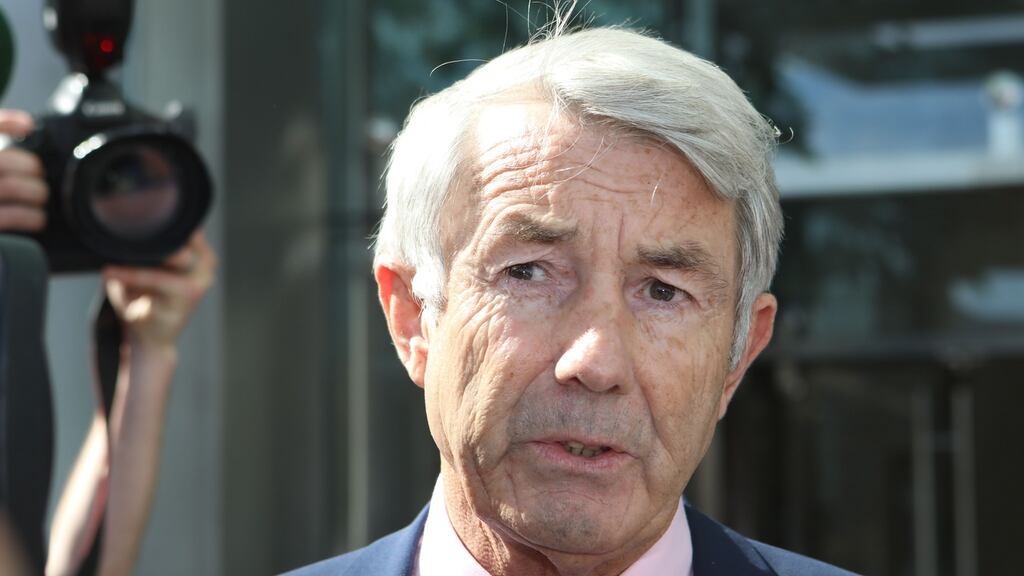 Independent Tipperary TD Michael Lowry pictured speaking to the media outside court on Tuesday. Photograph: Collins Courts