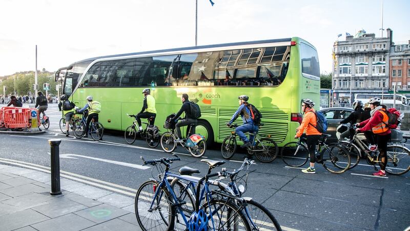 Cyclists in Dublin city centre. Photograph: iStock