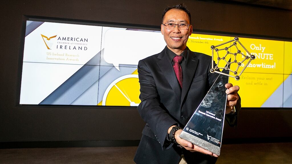 Previous winner of the US-Ireland Research Innovation Awards Peng Lim of Xilinx at a launch event for the 2020 awards hosted in Google. Photograph: Alan Rowlette