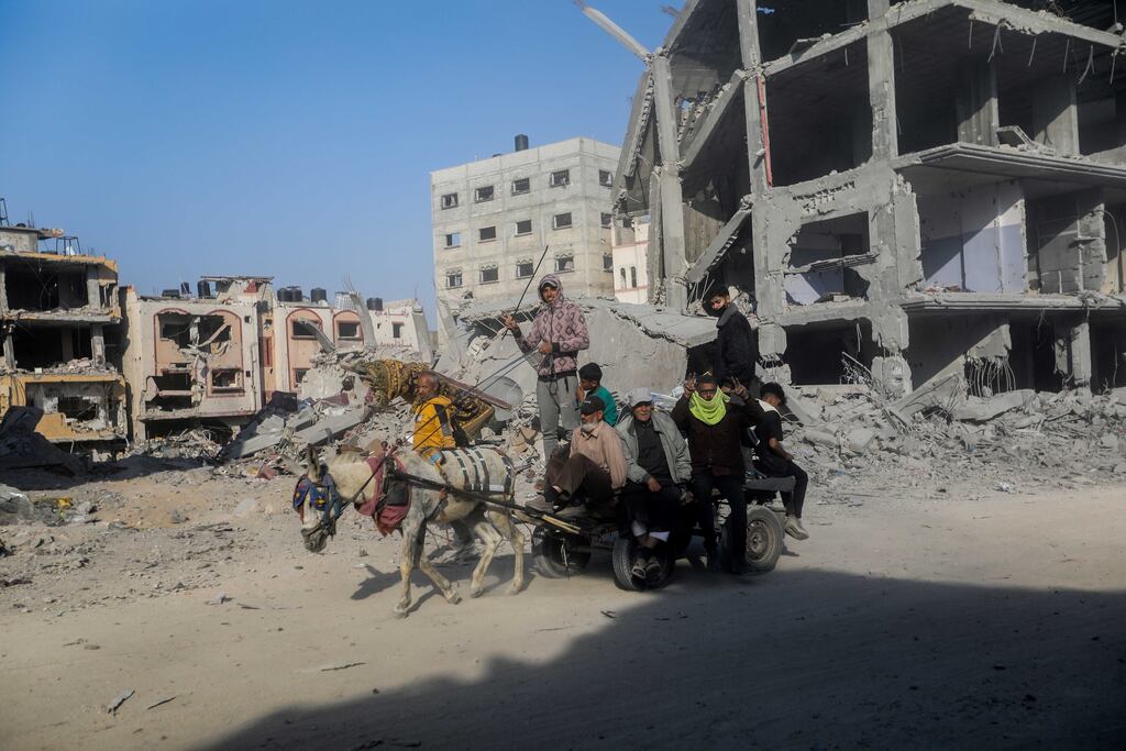 Destruction in Khan Yunis, Gaza. Tolerance for its mass slaughter of children and women in Gaza doesn’t just corrode the legitimacy of Israel’s own existence. It corrodes the legitimacy of the West’s self-definition as a bastion of human rights and respect for law. Photograph: Ahmad Hasaballah/Getty Images