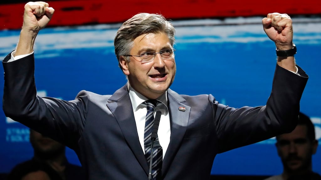 Croatian prime minister Andrej Plenkovic has outlined a “very intensive and dynamic” start to the country’s presidency of the EU. Photograph: Antonio Bat/EPA