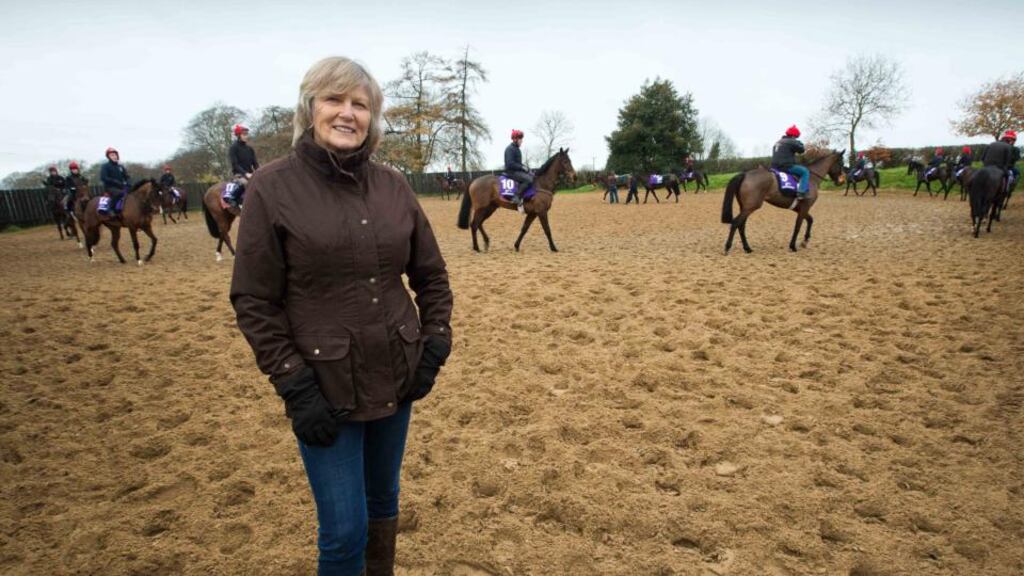Jessica Harrington: has left Rock On The Moor among 17 entries for the Henrietta Knight Open Flat Race at Huntingdon. Photograph: Inpho.
