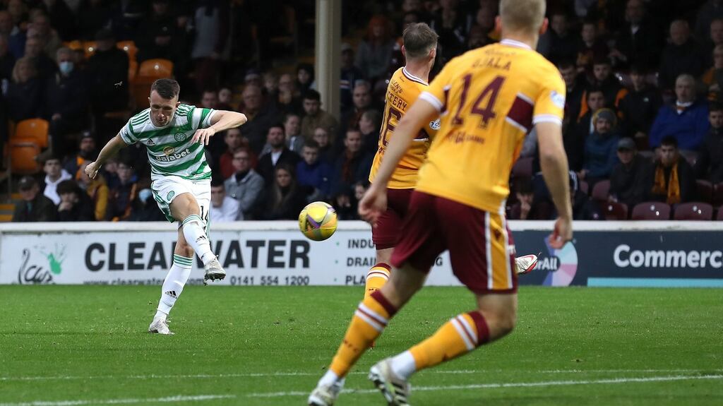 David Turnbull scored a free-kick as Celtic beat Motherwell at Fir Park. Photo: Ian MacNicol/Getty Images
