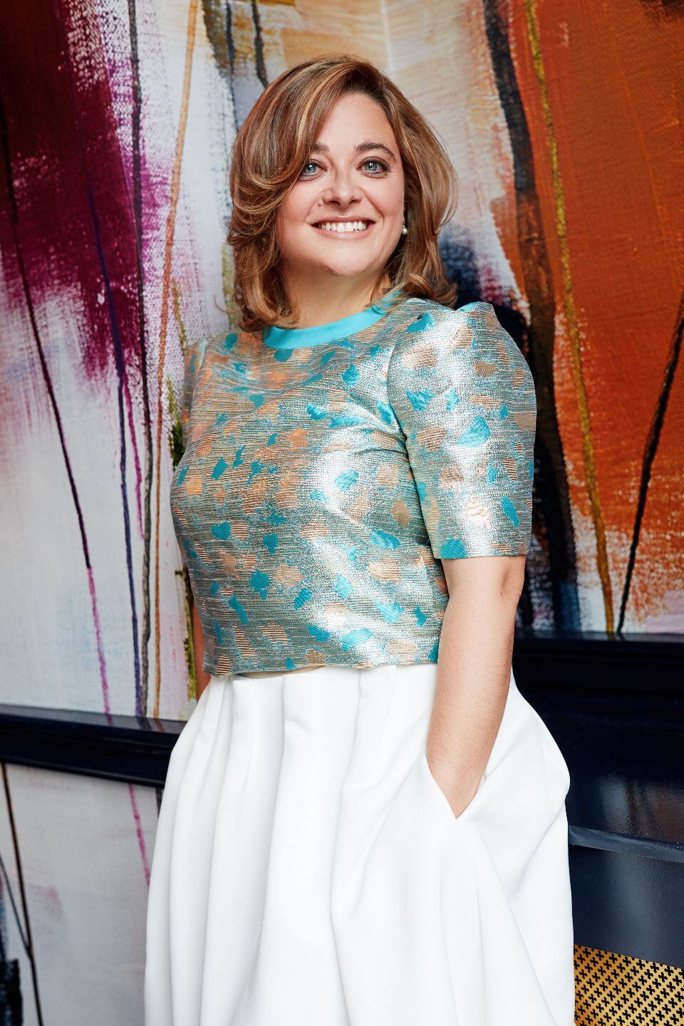 <p><strong>Maria Bonals</strong></p>
<p>“I feel sexier and more confident now than ever before possibly because, by day, I’m a technical engineer but, after 5.30pm, I do all the things I love like contemporary dancing, painting, drawing, meeting up with my friends or having a good conversation with my husband.”</p>
<ul>
<li>Lennon Courtney at Dunnes Stores blue jacquard top, €79</li>
<li>Lennon Courtney at Dunnes Stores white belle skirt, €89</li>
<li>Savida silver flower sandals, €35</li>
</ul>