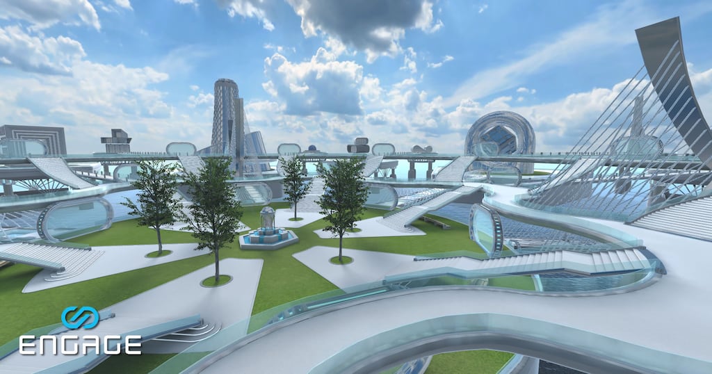 The education plaza in Engage XR's metaverse vision