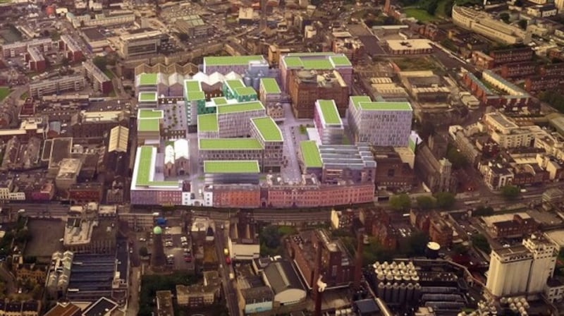 An aerial view of the proposed deveopment.