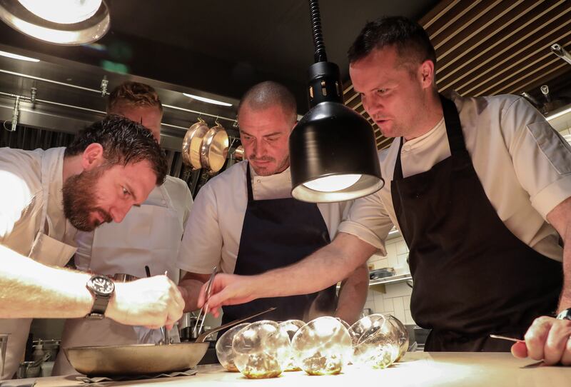 Liath: Damien Grey with fellow chefs Ciaran Sweeney, Mark Moriarty and James Sheridan in 2019. Photograph: Crispin Rodwell
