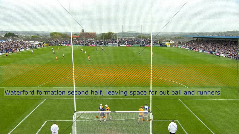 In the second half, Waterford squeezed the pitch for Clare while leaving space up front for a two-man forward line