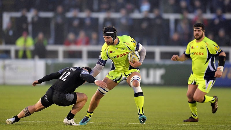 Russia’s Andrei Ostrikov in action for Sale Sharks in 2018. Photograph: Mark Runnacles/Getty