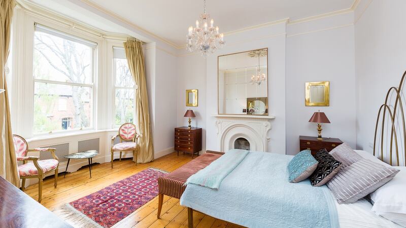 There are four bedrooms and a shower room on the first floor of 16 St Mary’s Road, Dublin 4