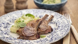 Lamb chops with minty peas and mustard mash