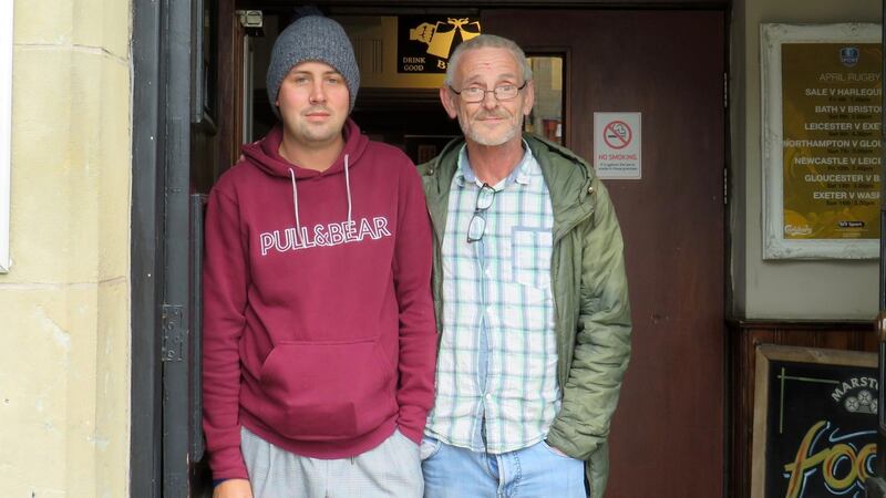 Nicky Cann and Gordon Taylor in Bolsover. Photograph: Jennifer O’Connell