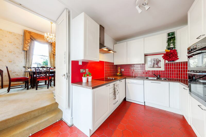 The unexpectedly small kitchen.