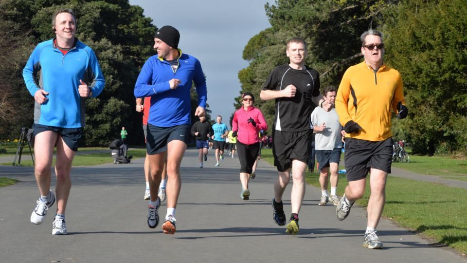 Runners at St Anne’s parkrun, Dublin. Photograph: Alan Betson