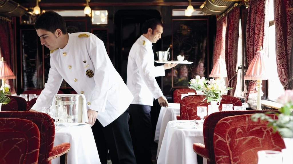 The restaurant on the VSOE which demonstrate the elegance and style visible throughout the train.
