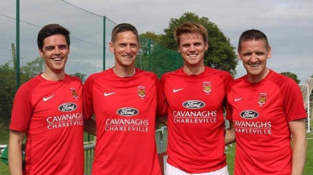 Brothers Bryan, Dominic, Ross and James Foley, who are all heading to Croke Park to cheer on fellow Charleville man  Darragh Fitzgibbon as he lines out for Cork in the All Ireland senior hurling final against Limerick.