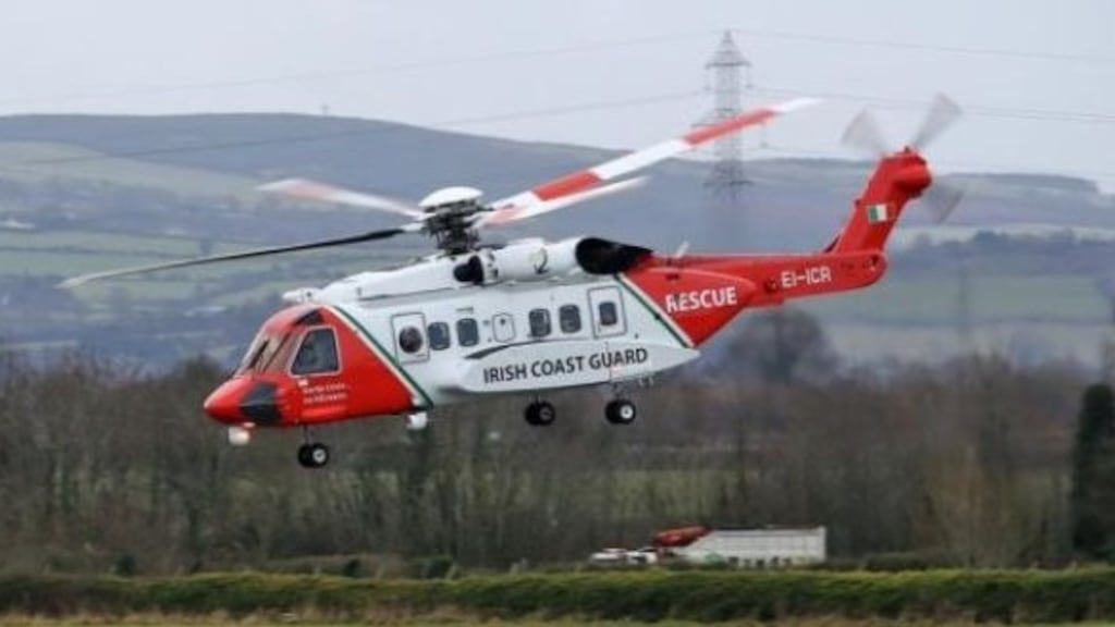 After the Irish Coast Guard Team got Glynne Jones ashore, they helped him to the ambulance parked a few hundred metres away. File photograph: Irish Coast Guard