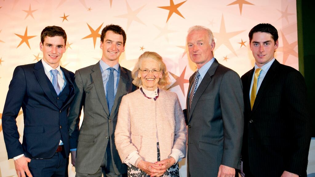 At the Horse Racing Ireland Awards were Danny, Patrick, Maureen, Willie and Emmet Mullins. Maureen Mullins won the Contribution to Industry Award and her son, trainer Willie Mullins, won the National Hunt Award. – Photograph: Chris Bellew/Fennell Photography