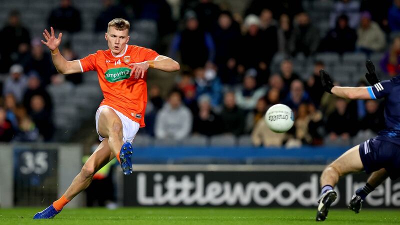 Armagh’s Rian O’Neill will look to build on a standout 2022 season this year. Photograph: Ryan Byrne/Inpho