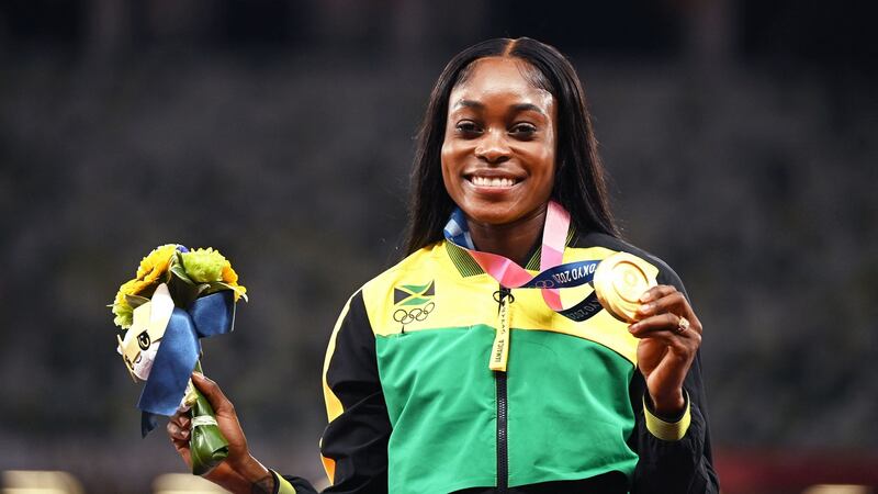 Elaine Thompson-Herah was blocked from Instagram after posting footage of her sprint victories. Photograph: Ina Fassbender/AFP
