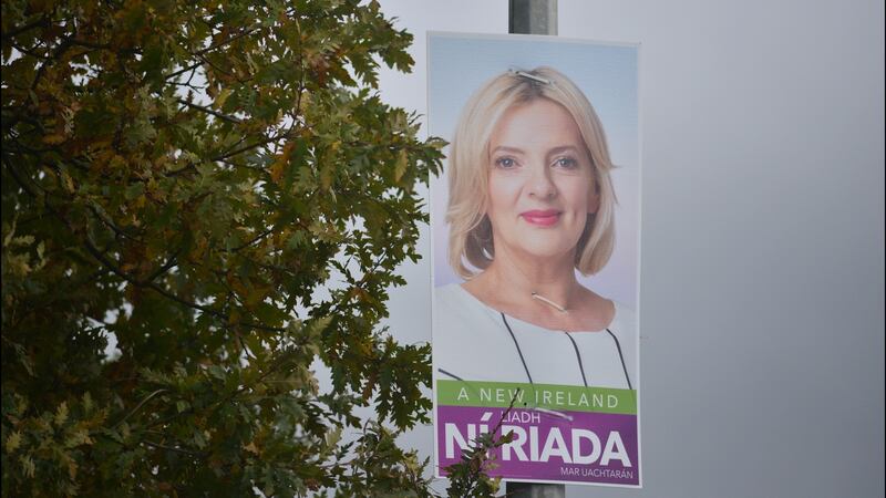 A poster of presidential candidate Liadh Ní Riada in Waterford. Photograph: Bryan O’Brien