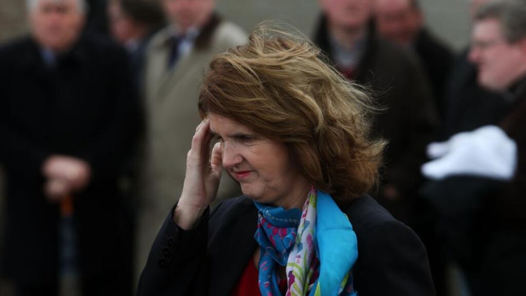 Minister for Social Protection Joan Burton has today insisted the Labour Party has a “good story to tell” and expressed confidence in Tánaiste Eamon Gilmore, who is on 20 per cent support according to the latest opinion polls. Photograph: Brian Lawless/PA Wire