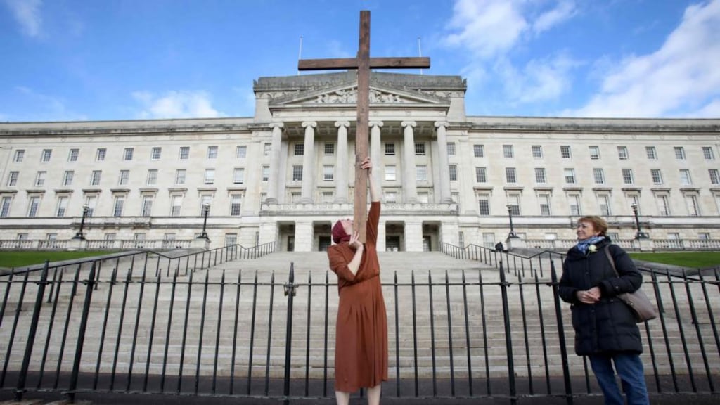 Catholic bishops in the North have said Monday was ‘a tragic day for the unborn child’ after abortion was decriminalised. Photograph: Paul Faith/AFP via Getty