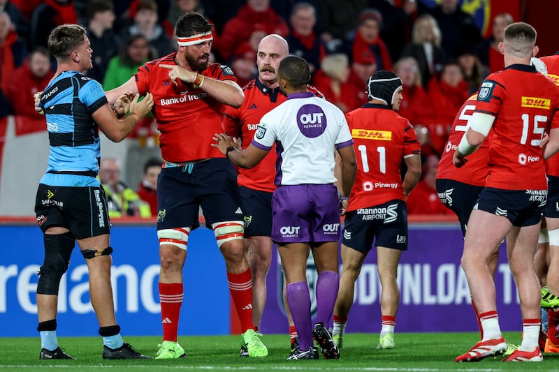 Tempers flare between the two teams during the game. Photograph: Ben Brady/Inpho