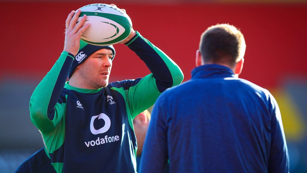 Peter O’Mahony during Thursday’s training session in Cork. Photograph: Tommy Dickson/Inpho