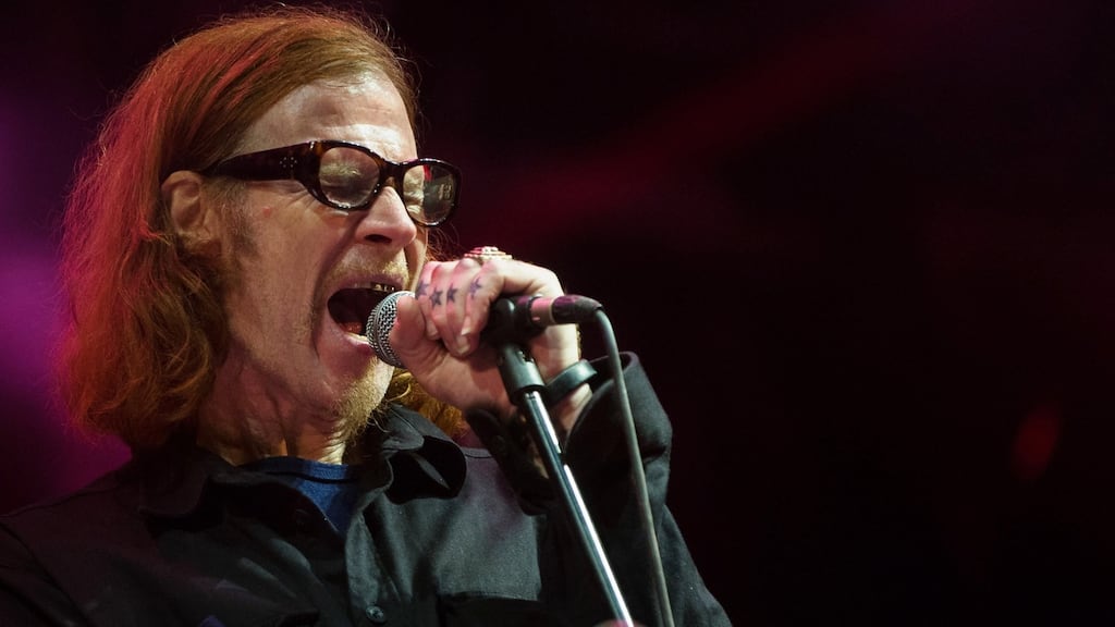 Mark Lanegan in 2018. The singer died at his home in Ireland, according to a statement posted on his official Twitter account page. Photograph: EPA/Jose Coelho