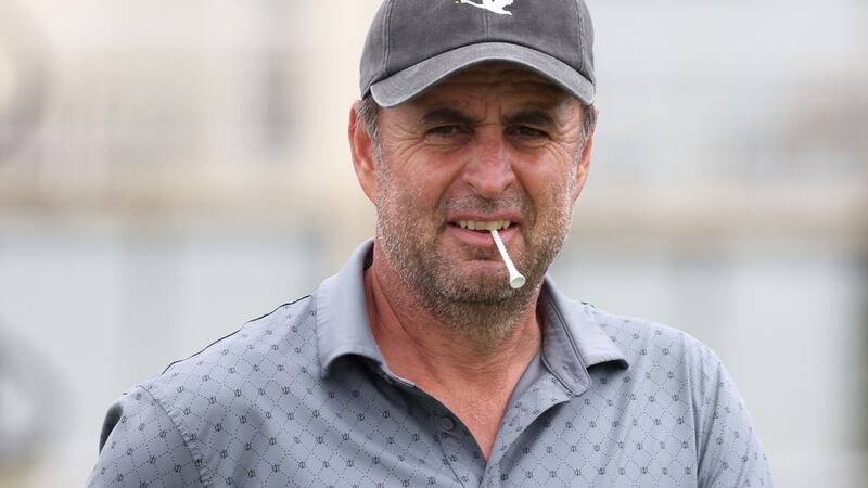 Richard Bland of England waits on the ninth tee during the second round. Photograph: Harry How/Getty Images