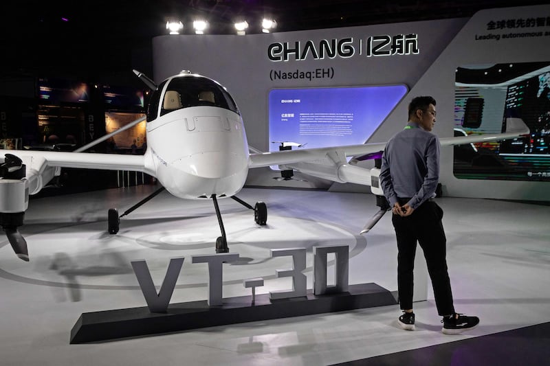 A VT-30 autonomous aircraft at the Beyond Expo 2023 technology exhibition in Macau in 2023. Photograph: by Eduardo Leal/AFP via Getty Images