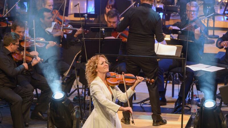 Fionnuala Sherry on stage: ‘Every day I said to  myself it’s not an option not to play.’ Photograph: Kai-Wilhelm Nessler