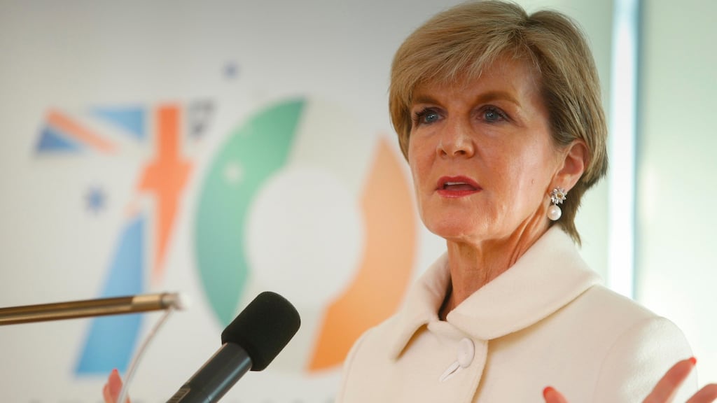 Australian foreign minister Julie Bishop at a breakfast meeting in Dublin. Photograph: Conor McCabe Photography