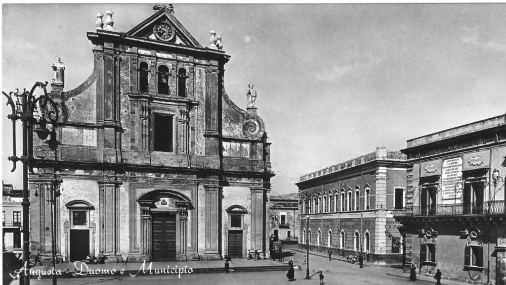 “I found an oversized black-and-white postcard of the church in Sicily where my grandparents were married before they sailed for Boston”