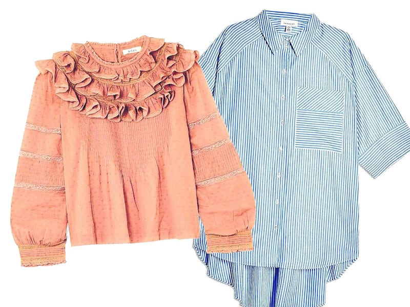 Doen blouse, €320; Topshop shirt, €34