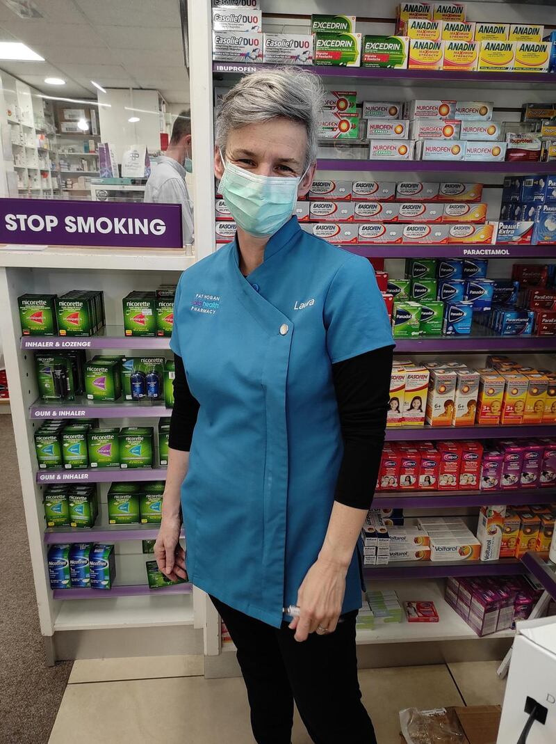 Laura Hogan in Pat Hogan Total Health pharmacy, Fr Griffin Avenue, Galway