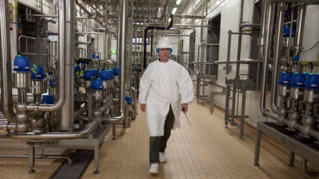 A Glanbia worker at its Belview plant in Co Kilkenny.