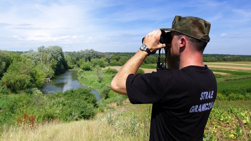 A guard at the Poland-Ukraine Border