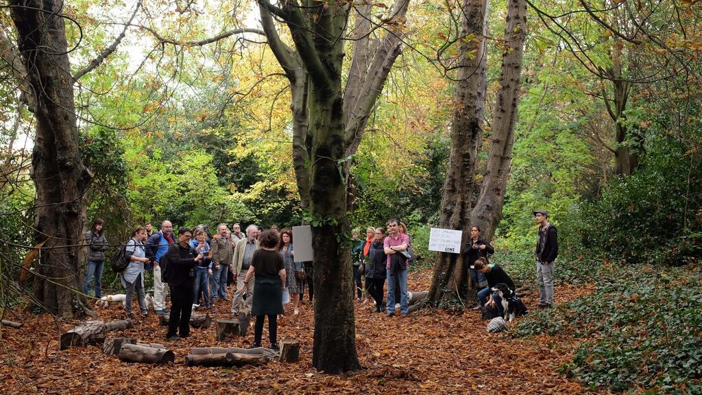 Supporters  take part in a ‘Save the Iveagh Gardens’ in Dublin. Photograph:  Derek Speirs